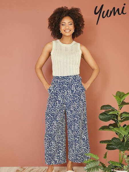 Yumi Dash Print Culotte Trousers (E06141) | 143 LEI