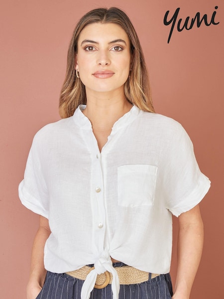 Yumi Italian 100% Linen Shirt (E06172) | 208 LEI