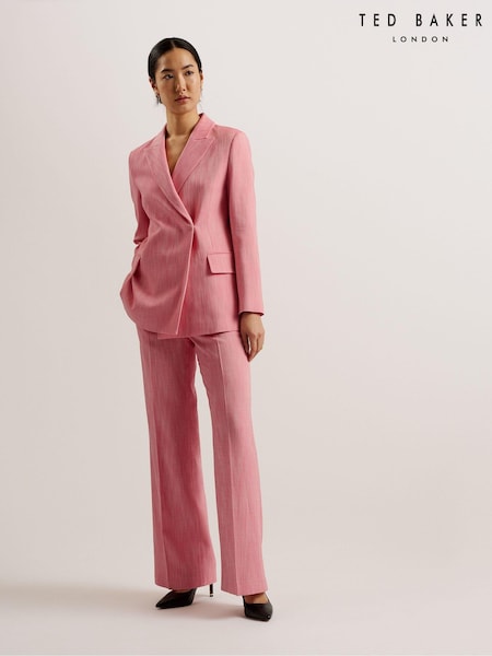 Ted Baker Pink Hiroko Oversized Double Breasted Blazer Coat (E06271) | €210