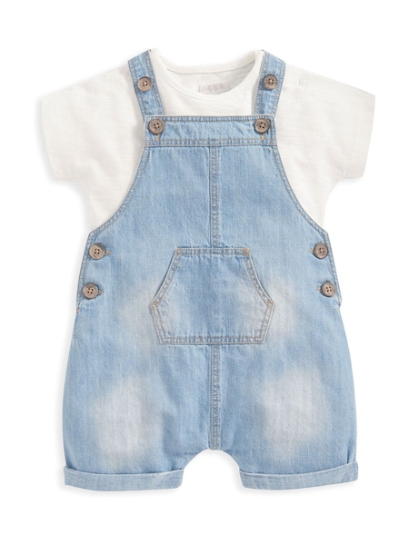 Azul - Mamas & Papas Blue Denim 100% Cotton Dungaree 2 Piece Set (E06339) | 41 €