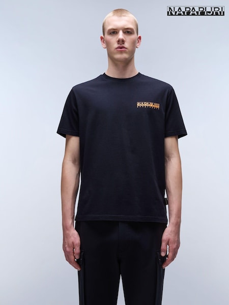 Napapijri Durand Black Short Sleeve 100% Cotton T-Shirt (E06383) | €20