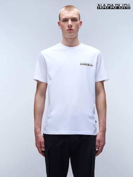 Napapijri Durand White Short Sleeve 100% Cotton T-Shirt (E06390) | €23