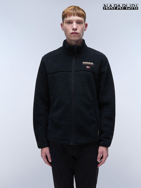Napapijri Tynik Full-zip Fleece Black Hoodie (E06391) | ‏629‏₪