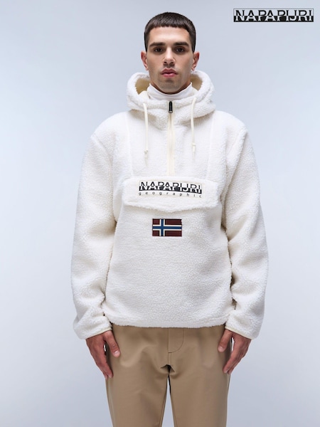Napapijri Cream Burgee Fleece Hoodie (E06406) | 1,117 LEI