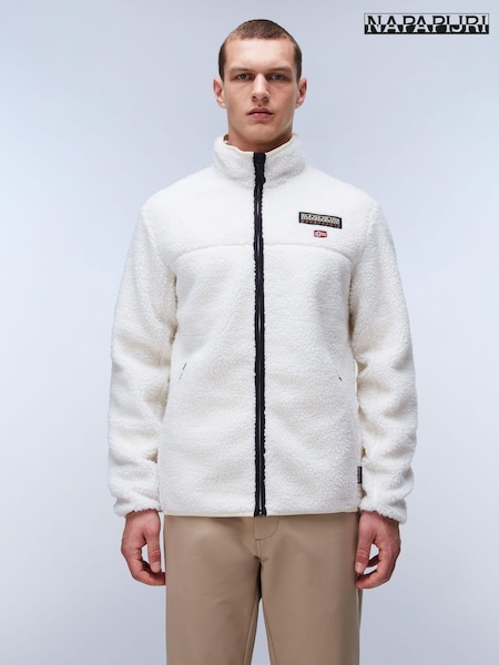 Napapijri Cream Tynik Full-zip Fleece Hoodie (E06408) | 651 LEI