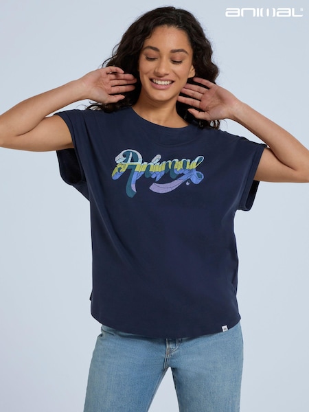 Animal Blue Womens Holly Script T-Shirt (E06447) | €16