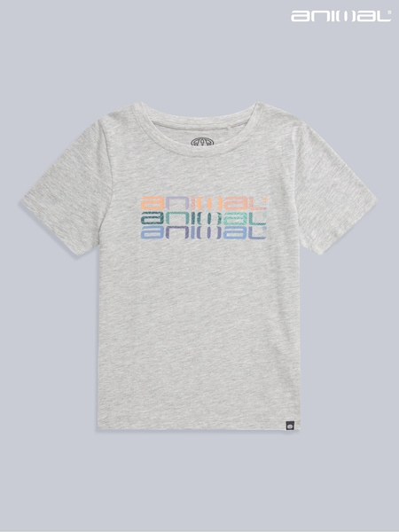 Animal Grey Kids Charley Stack Logo T-Shirt (E06452) | AED61