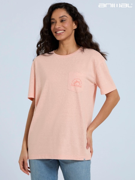 Animal Pink Womens Elena Pocket T-Shirt (E06465) | €19