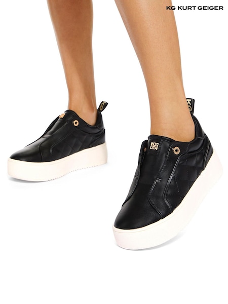 črna - KG Kurt Geiger Lighter Laceless Quilt Trainers (E06494) | € 104