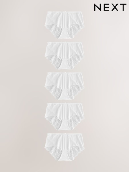 Valkoinen - Ei näkyviä pikkuhousujen rajoja Lace Back Lyhyet alushousut 3 Pack (E06561) | €26