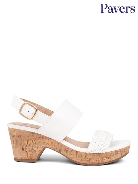 Pavers White Pavers Platform Sandals (E06737) | 173 QAR