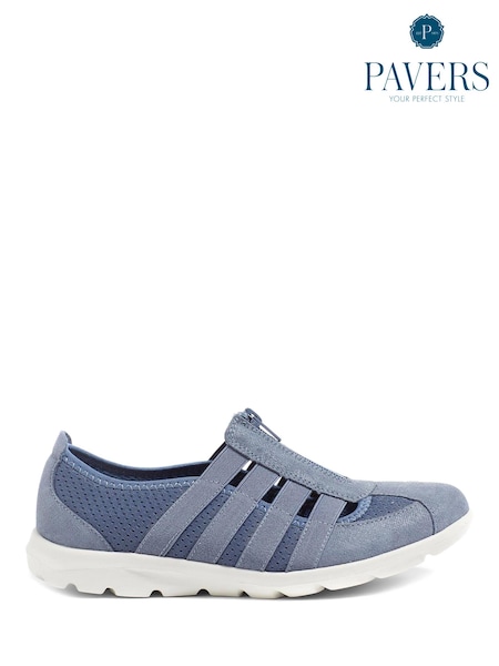 Pavers Denim Ladies Wide Fit Casual Slip-On Shoes (E06748) | €50