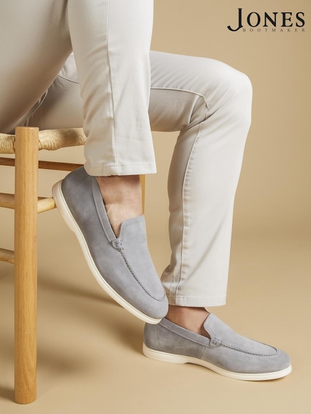 זמש אפור - Jones Bootmaker Raiden Suede Loafers (E06933) | ‏498‏₪