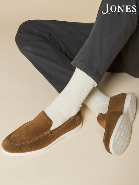 Jones Bootmaker Rake Leather Brown Loafers (E06948) | AED699