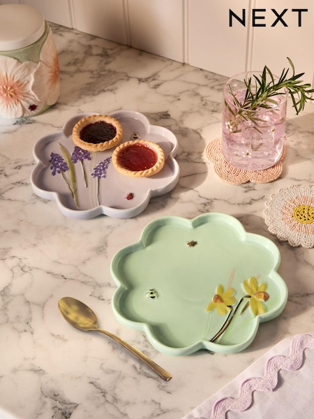 Set of 2 Flower Side Plates (E06976) | R$ 155