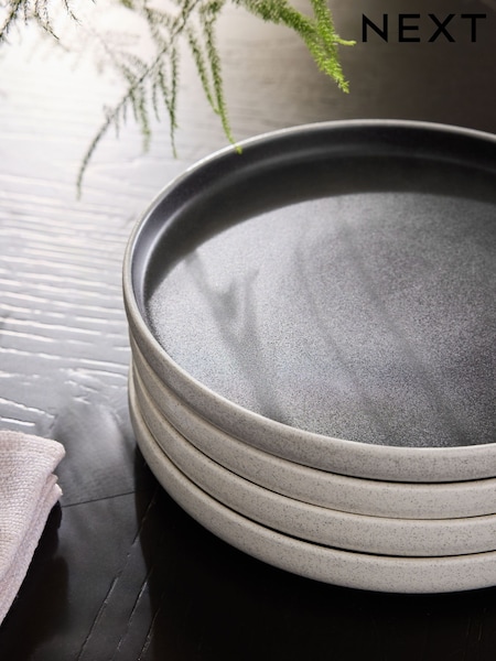 Set of 4 Black Otis Side Plates (E07023) | €25