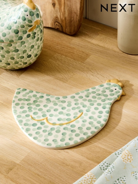 Sage Green Chicken Trivet (E07070) | €13