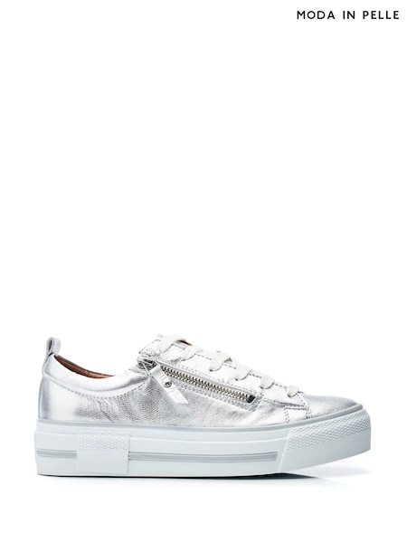 Moda In Pelle FILICIAN CHUNKY LEATHER TRAINER WITH ZIP AND LACE-UP CLOSURE (E07084) | ₪649