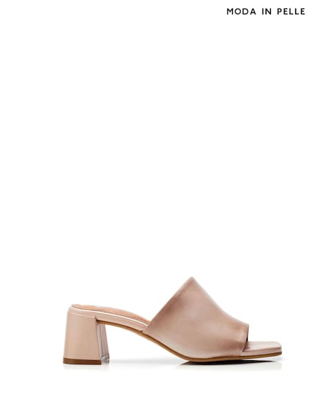 Moda in Pelle Mikia Square Toe Low Block Mule Sandals (E07093) | ₪498