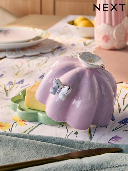 Floral Wildlife Butter Dish (E07134) | €20
