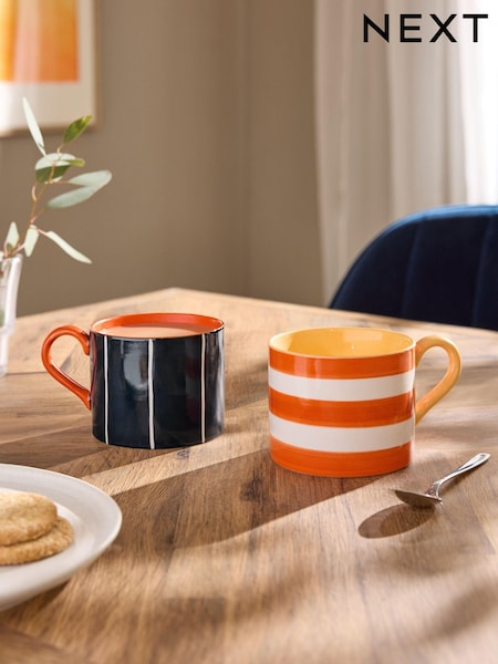 Set Of 2 Stripe Mugs (E07230) | €16