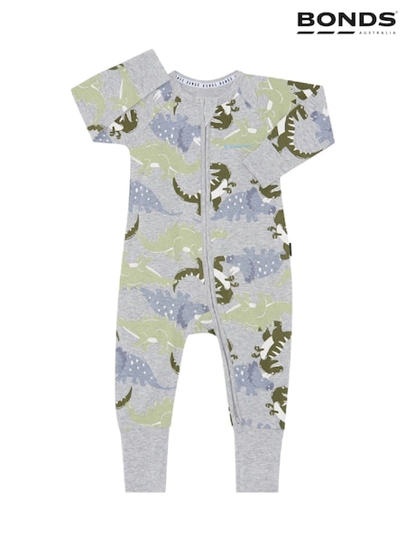 Bonds Grey Oversized Dinosoar Print Zip Sleepsuit (E07311) | € 17