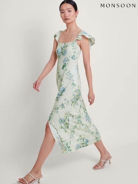 Monsoon Natural Zimira Floral Midi Dress (E07316) | €49