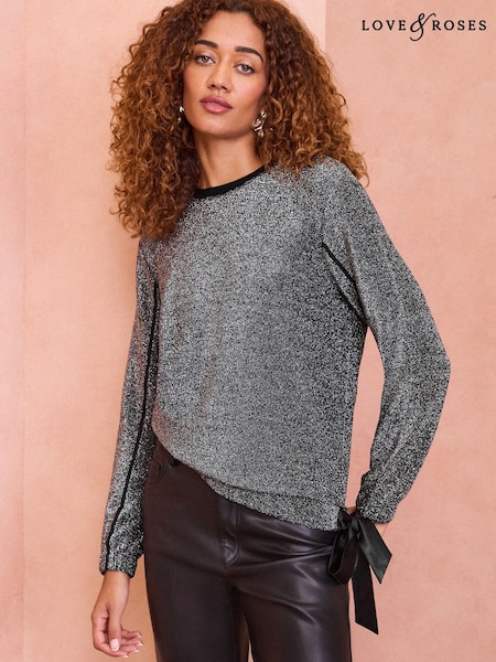 Hopea Metallivärit - Love & Roses Jersey Collegepaita (E07384) | €33