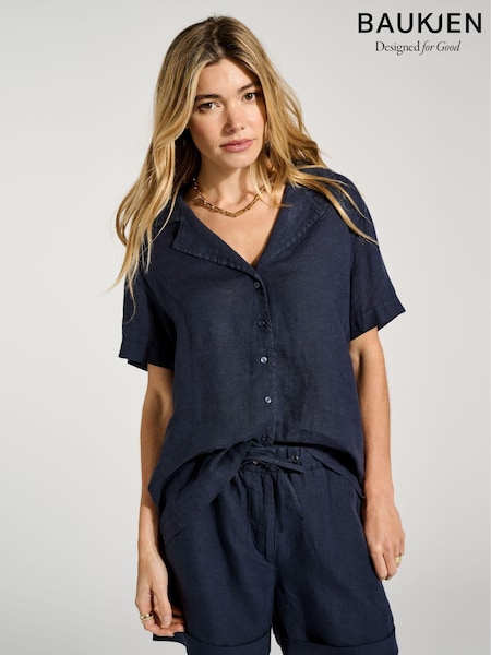 Baukjen Blue Ethel 100% Linen Shirt (E07429) | 99 €