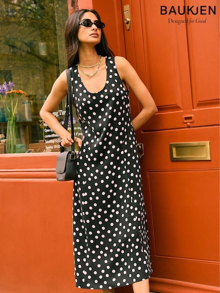 Baukjen Cynthia Recycled Cupro Black Dress (E07431) | €66
