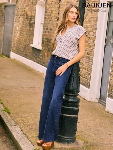 Baukjen Blue Pocket Wide Leg Jeans (E07442) | 182 €