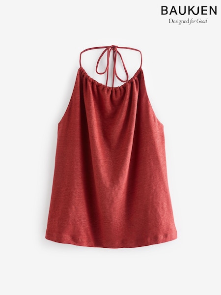 Baukjen Aster 100% Linen Brown Top (E07469) | €43