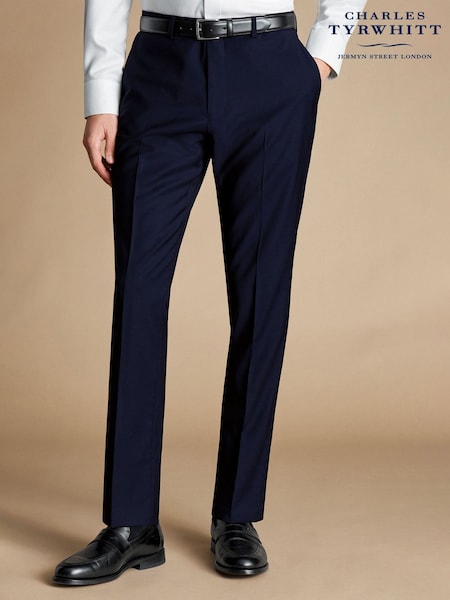 Charles Tyrwhitt Blue Slim Fit Italian Luxury Trousers (E07561) | €215