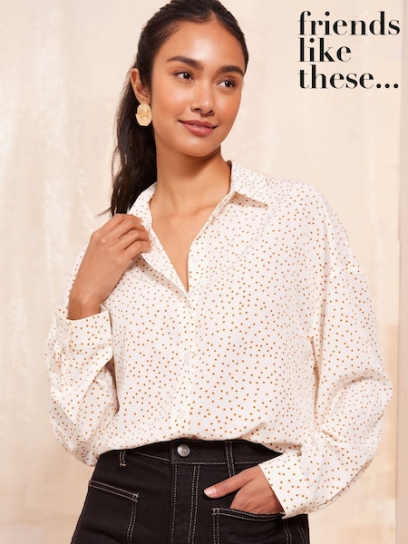 Friends Like These Neutral Spot Long Sleeve Printed Shirt (E07583) | 86 QAR