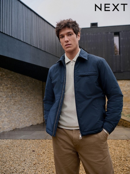 Navy Blue Reversible Diamond Quilted Jacket (E07605) | €88