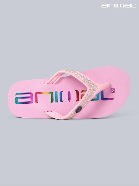 Animal Kids Swish Glitter Logo Flip Flops (E07762) | ‏106‏₪