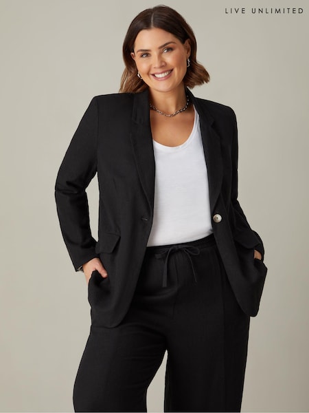 Live Unlimited Black Curve Linen Mix Blazer (E07869) | €63