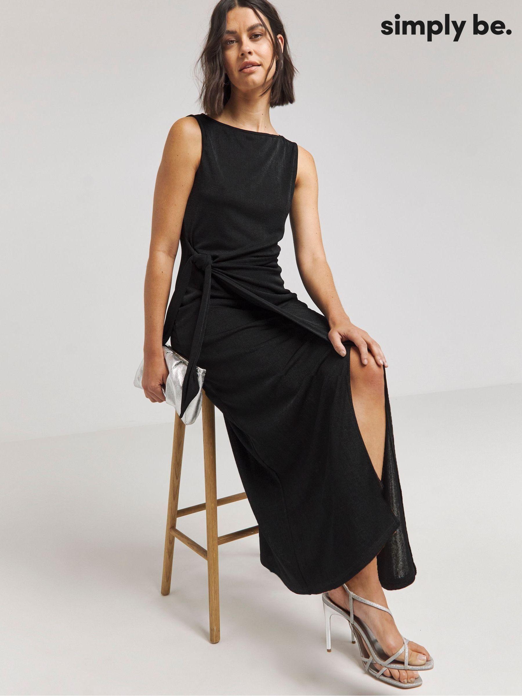Women s Sale Black Wrap Cotton Dresses Next Luxembourg