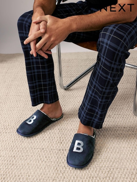 Navy Blue Mule Slippers (E08043) | €10