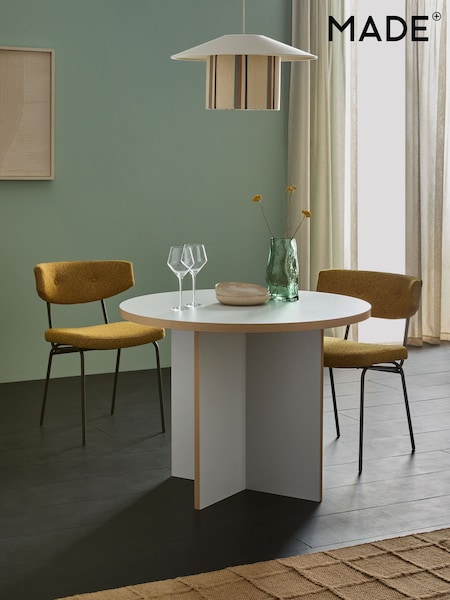MADE.COM Grey Zayla Round Fixed Dining Table (E08067) | €314