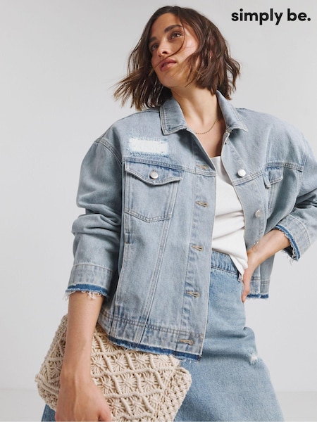 Simply Be Rip And Repair 100% Cotton Denim Jacket (E08167) | €25