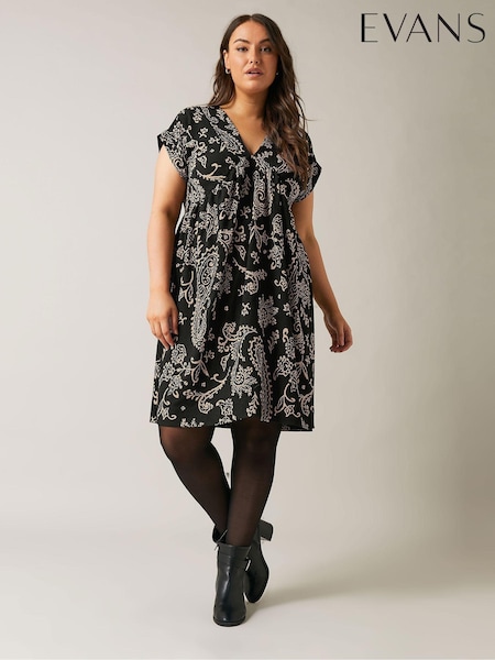 Evans Jersey Crepe Black Dress (E08197) | €62