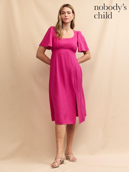 Nobody's Child Pink Plain Midi Dress (E08240) | €50