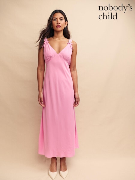 Nobody's Child Pink Hazel Midaxi Plain Dress (E08257) | €56