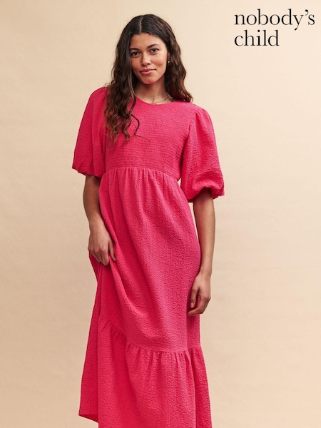 Nobody's Child Pink Kelsie Plain Midi Dress (E08264) | €34