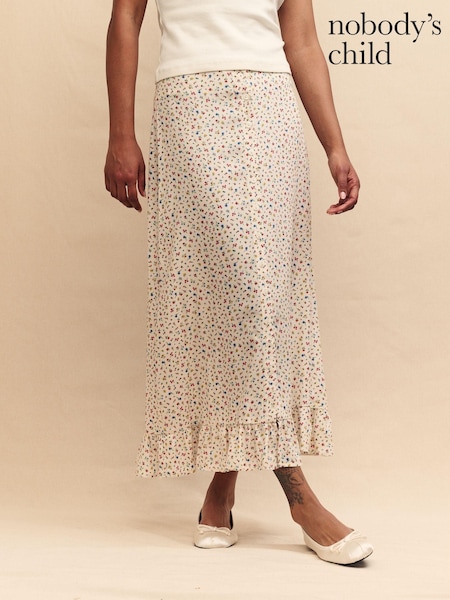 Nobody's Child White Midaxi Annalise Skirt (E08303) | €34