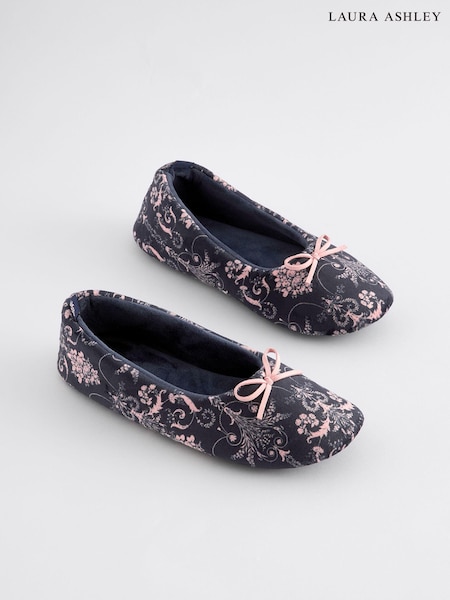 Laura Ashley Navy Ballet Slippers (E08325) | €20