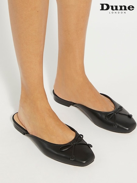 Dune London Black Haylas Ballerina Shoes (E08385) | €38