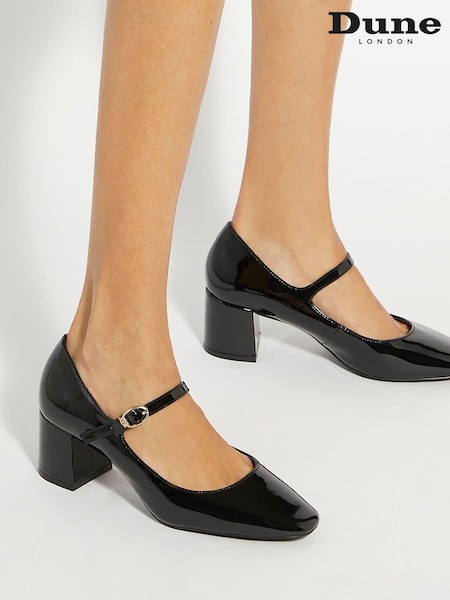 Dune London Black Aleener Double Strap Mary Jane Shoes (E08393) | €57