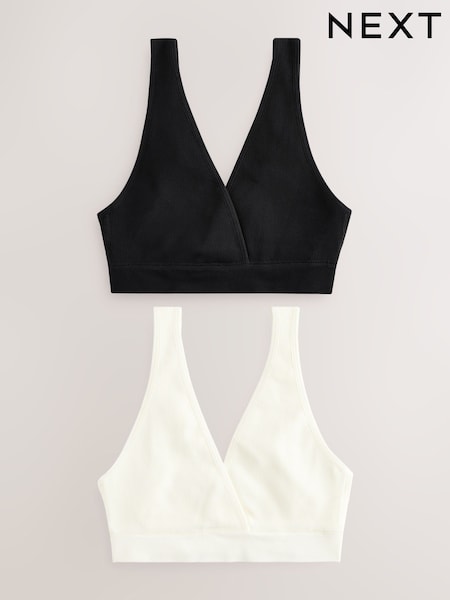 Black/Cream Seamless Non Wire Nursing Ultimate Comfort Bras 2 Pack (E08401) | $34